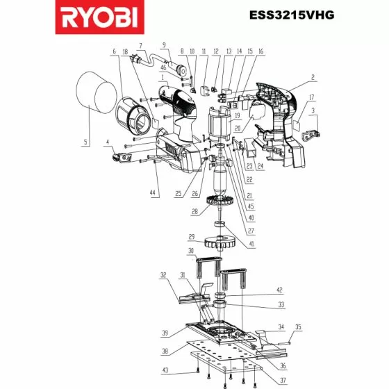 Ryobi EOS2410NHG Spare Parts List Type: 5133000349